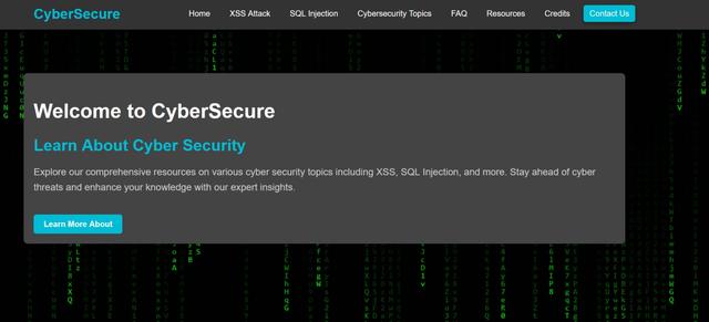 Cybersecurity Bootcamp Website